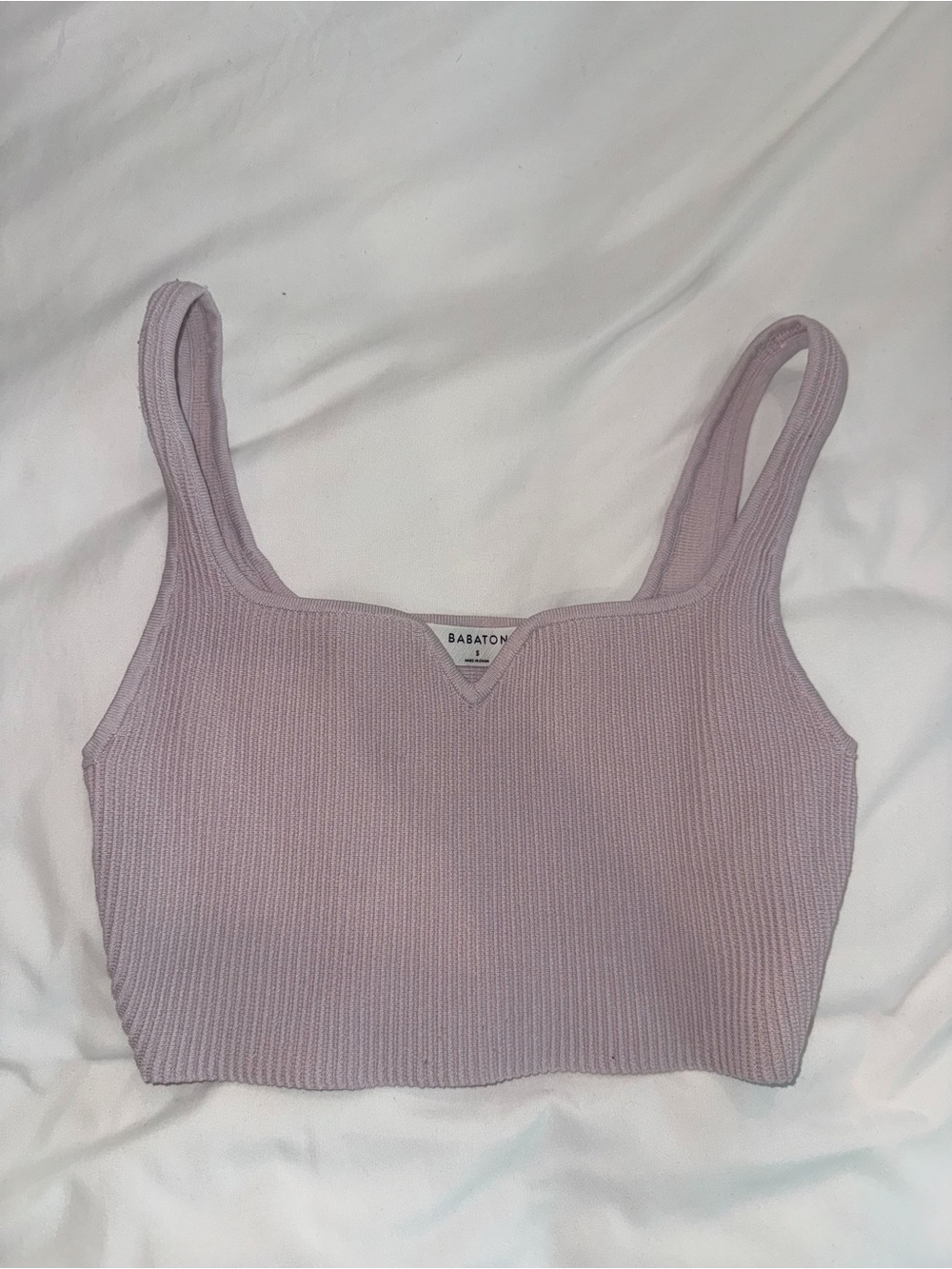 Babaton Dusty Lavender Ribbed Crop Tank